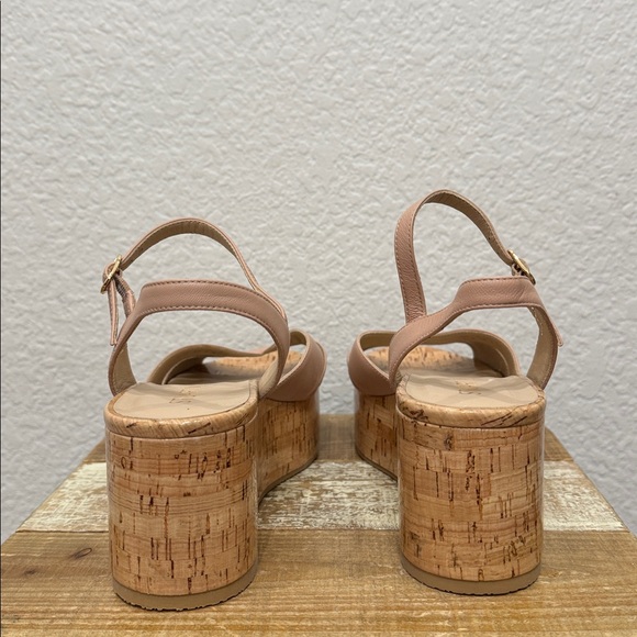 Stuart Weitzman Carmen Leather Mini Wedge Platform Sandals Size 8.5 NEW - Picture 5 of 7